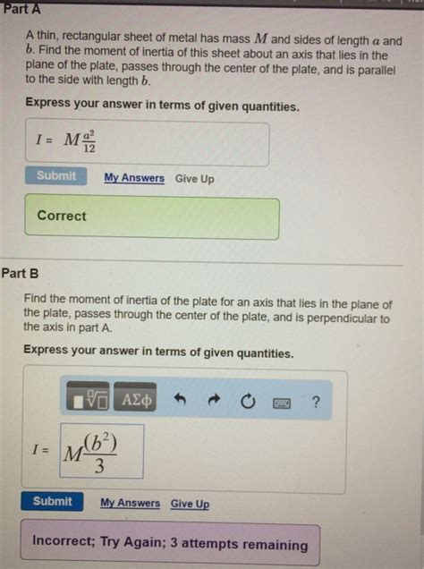 Solved A thin, rectangular sheet of metal has mass M and 